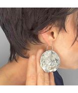 1980s Handmade OOAK Silver Drop CIRCLE Chandelier HUGE Earrings OFFeR! - $7,417.65 MXN