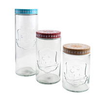 General Store Hollydale 3 Piece Canister Set with Decorated Steel Lids - £52.99 GBP