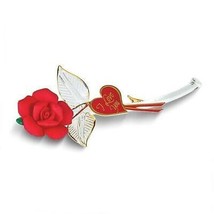 Glass Baron I LOVE YOU Red Rose Handcrafted Glass Figurine - £15.52 GBP