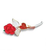 Glass Baron I LOVE YOU Red Rose Handcrafted Glass Figurine - £15.30 GBP