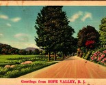 Generic Landscape Greetings From Hope Valley Rhode Island Linen Postcard... - $8.87