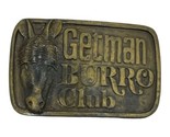 Vintage Brass Belt Buckle Getman Burro Club Donkey Metal Rustic - £32.18 GBP