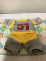 Vintage Cabbage Patch Kids #31 Sports Outfit Gray &amp; Gold CPK Clothes 1980’s - £51.36 GBP