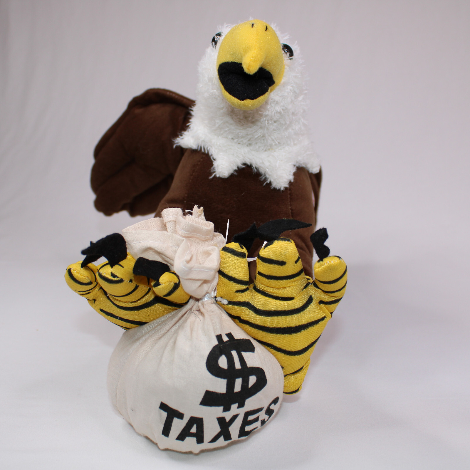 Rare Bald Eagle Stuffed Animal With Taxes Bag Liberty Freedom Unique K&amp;K... - $10.65