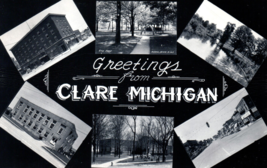 1954 Clare Michigan MI Multiview Real Photo Postcard RPPC Vintage - £14.04 GBP