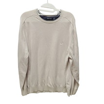 Nautica Mens Sweater Beige Size XXL 100% Cotton Long Sleeve Logo On Front - £17.01 GBP