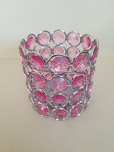 Avon Sparkle Birthstone Colored Votive Tea Light Holder Pink October No Box - £5.47 GBP