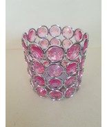 Avon Sparkle Birthstone Colored Votive Tea Light Holder Pink October No Box - £5.45 GBP
