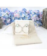 Kendra Scott Mayra Blue Dichroic Glass Rhodium Drop Dangle Hoop Earrings NWT - $73.76