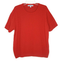 Samantha Grey Womens Size XL Pullover Knit Top Blouse Short Sleeve Red - £10.25 GBP
