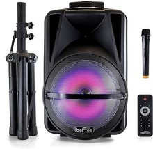 beFree Sound 12 Inch Bluetooth Rechargeable Portable PA Party Speaker with React - £170.74 GBP