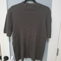 Charter Club Ribbed Knit Top - Brown Cotton - Size XL - $13.10