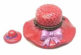 Home For ALL The Holidays Red Hat Hinged Box with Trinket 3 Inch Diamete... - $20.00