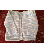 Hand Knitted Pink Multicolor Girls Sweater 6-9 Months - $18.00