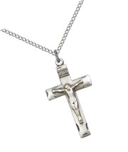 Sterling Silver Crucifix Pendant with 18 Sterling - £248.92 GBP