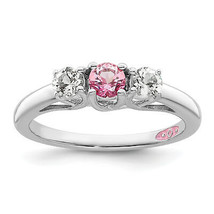 Survivor Collection Silver  Clear and Pink Topaz Pamela Ring SV205SS - $1,053.28 MXN