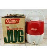 Vtg Coleman Red Snow Lite Cooler Steel Two Gal Water Jug w/ Box 5502B703 - £24.95 GBP