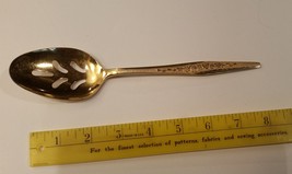 Slotted Serving Spoon Vtg Carlyle Silver Golden Bouquet Gold Electroplat... - $6.99