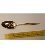 Slotted Serving Spoon Vtg Carlyle Silver Golden Bouquet Gold Electroplat... - £5.49 GBP