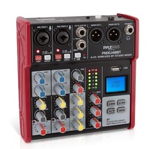 Studio Audio Sound Mixer Board - 4 Channel Bluetooth Compatible Professional Por - £90.15 GBP