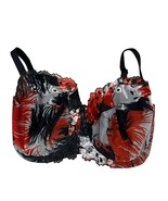 Panache Superbra Paloma 6711 34JJ Red &amp; Black Lace Underwire Bra - £21.66 GBP