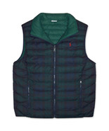 Polo Ralph Lauren Kid&#39;s Green Navy Plaid Reversible Puffer Vest, Sz XL (... - $162.48 CAD