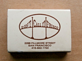 RARE DON&#39;T CALL IT FRISCO RESTAURANT MATCHBOX 2298 FILLMORE ST. SAN FRAN... - £5.97 GBP