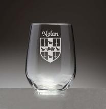 Nolan Irish Coat of Arms Stemless Wine Glasses (Sand Etched) - £53.81 GBP