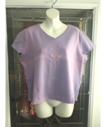 Ann Taylor Factory Store Shirt Womens Size XL Lavender Short sleeve V-Neck - $13.37 CAD