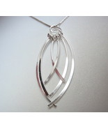 Opposing Curved Bars Necklace 925 Sterling Silver Corona Sun Jewelry - £10.62 GBP
