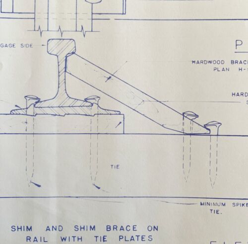 1974 Railroad Bangor Aroostook Original Blueprint Shimming Bracing H5b D... - $50.62