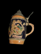 Vintage Lidded 8 Inch German Beer Stein - £28.47 GBP