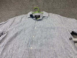 Hollister California Mens Medium Button Up Front Short Sleeves Striped 8... - $15.84