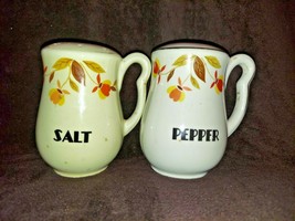 Vintage Pair Hall China Jewel Tea Autumn Leaf Salt &amp; Pepper Shakers - £18.38 GBP