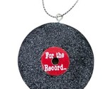 Midwest-CBK Black Glittered Record Disk 2&quot; Christmas Ornament NWT - £5.97 GBP