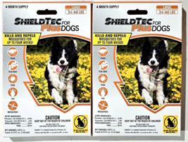2 Packs Shield Tec Plus For Dogs 8 Month Total Supply Large 34-66 Lbs Kill Fleas - £24.04 GBP