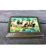 VTG ORIENTAL HANDMADE MOSAIC INLAY BONE WOOD TRINKET BOX HORSES - £23.70 GBP