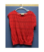 Glen Echo Red Space Age Mod Cap Sleeve Sweater Large Vintage - $24.09