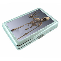 Skeletons D9 Silver Metal Cigarette Case RFID Protection Wallet Skulls Death - £13.49 GBP
