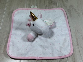 Cloud Island small plush unicorn washcloth plush lovey terrycloth white pink - £4.64 GBP