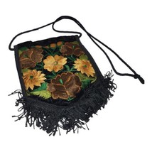 Small Floral Embroidered Slim Lightweight Square Plaid Purse Crossbody Boho Bag - £10.43 GBP