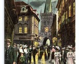 Celetná Street Vista di Notte Praga Cecoslovacchia 1910 DB Cartolina L14 - £13.63 GBP
