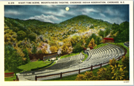 Moutainside Theater Cherokee Indian Reservation Cherokee North Carolina Postcard - £5.43 GBP