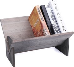 Mygift Rustic Barnwood Gray Wood Tilted Bookcase, Desktop Decorative Storage - $42.94