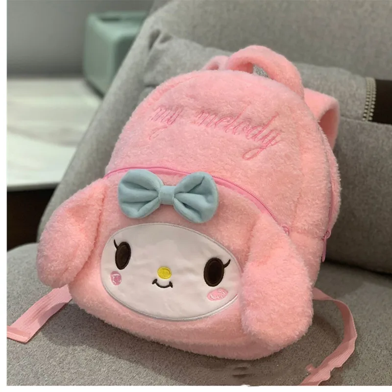 Play Anime Hello Melodyed Sanrios Kitty Kuromi Plush Toy Backpack Kawaii Peppaed - £31.60 GBP