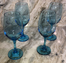 Brand New-Set Of 4 Cristar Sky Blue 13oz Rioja Water/Wine Stemmed Goblet Glasses - £70.24 GBP