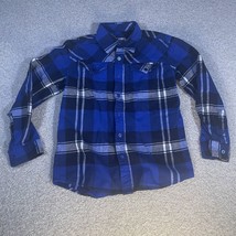 Canyon River Blues Plaid Button Up 100% Cotton Flannel Shirt Blue Medium... - £11.95 GBP