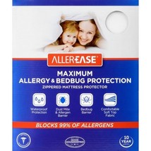 Allerease Maximum Allergy Relief Zippered Mattress Protector, Queen - £27.48 GBP