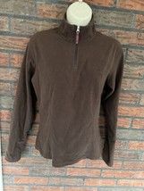 North Face Chocolate Brown Fleece Pullover Small 1/4 Zip Long Sleeve Sweatshirt - £9.90 GBP
