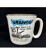 Vintage 1968 BSA Boy Scouts Ukandu Camp Los Angeles Souvenir Coffee Cup Mug - £18.23 GBP